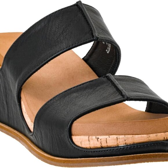 Womens Wedges Leather Vegan 2.5-Inch Heel Cushioned Insoles Dressy Casual - Picture 3 of 6